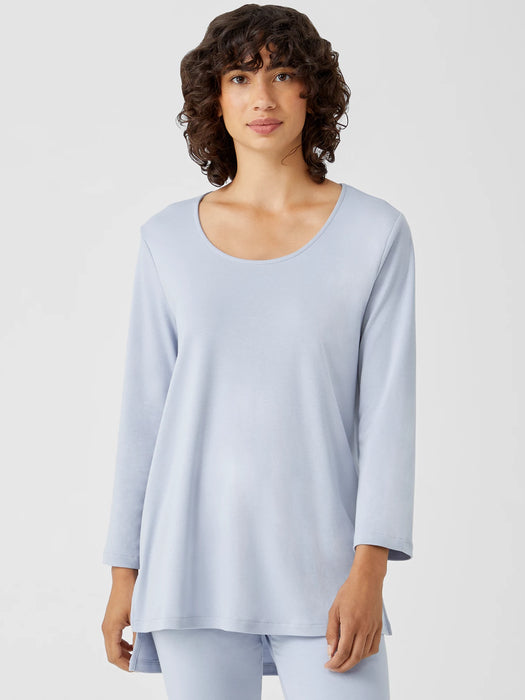 Cozy Organic Cotton Interlock U-Neck Top