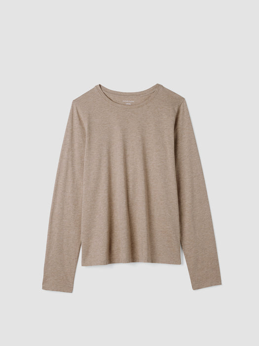 M&eacute;lange Fine Organic Cotton Jersey&nbsp;Long-Sleeve Tee