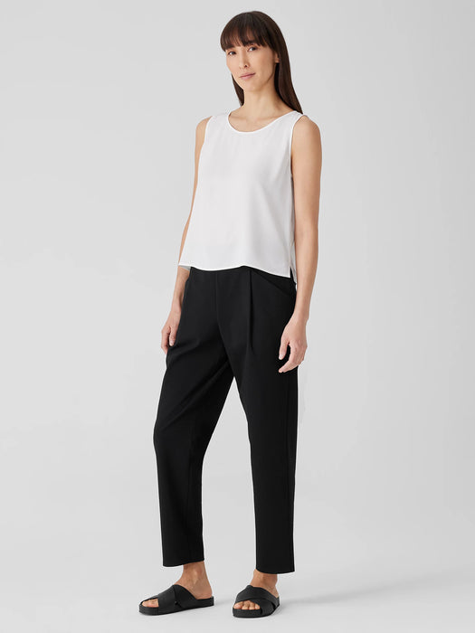 Silk Georgette Crepe Ballet Neck Tank