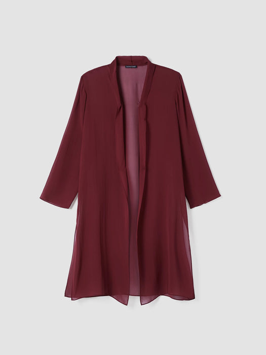 Sheer Silk Georgette High Collar Jacket
