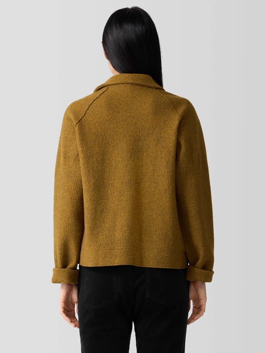 Lightweight Boiled Wool Motorcycle Jacket in Regenerative Wool