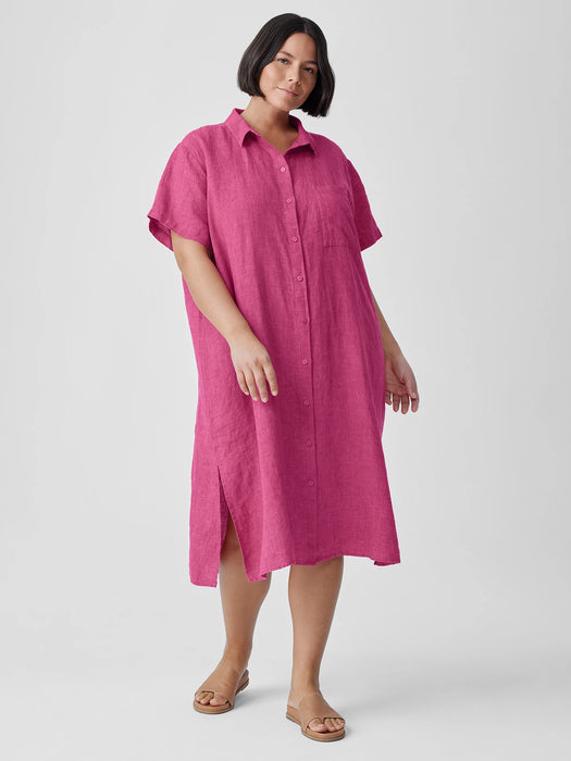 Washed Organic Linen D&eacute;lav&eacute; Shirtdress