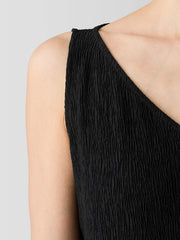 Woven Pliss&eacute; V-Neck Dress