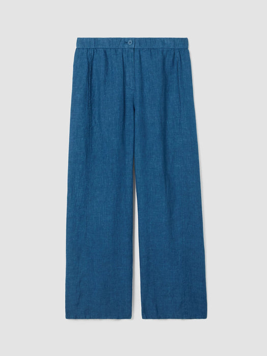 Washed Organic Linen D&eacute;lav&eacute; Wide Trouser Pant