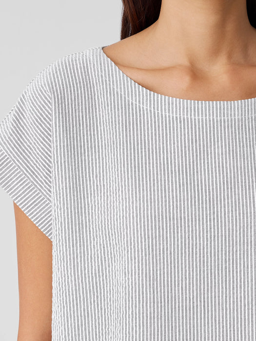 Organic Cotton Ripple Ballet Neck Top