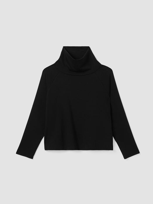 Cozy Brushed Terry Hug Funnel Neck Top