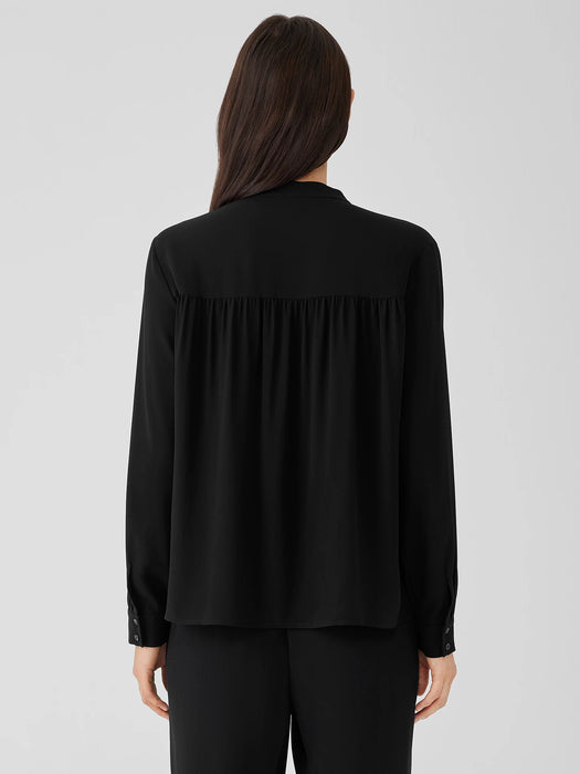 Silk Georgette Crepe Shirred-Back&nbsp;Shirt