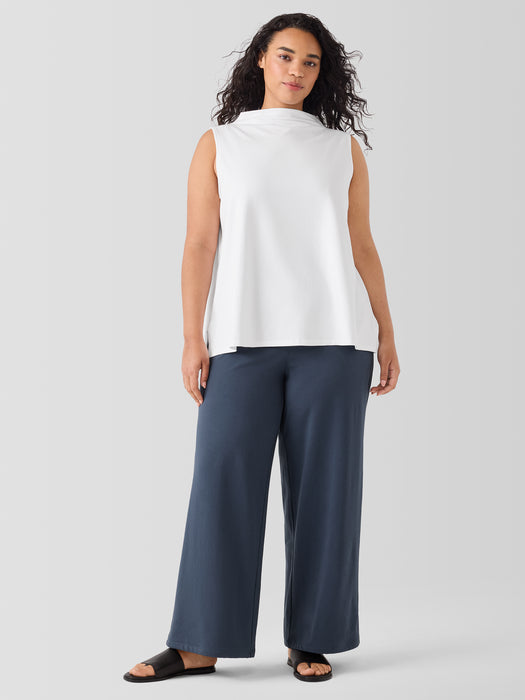 Pima Cotton Stretch Jersey Funnel Neck Tank
