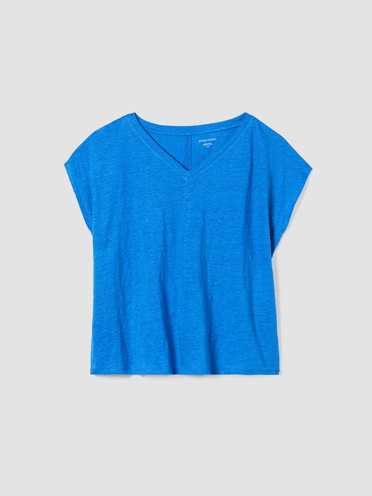 Organic Linen Jersey V-Neck Tee