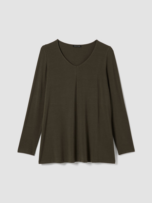 Fine Jersey V-Neck Long Top