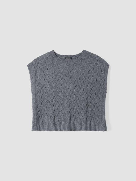 Cotton and Recycled Cashmere Square&nbsp;Top
