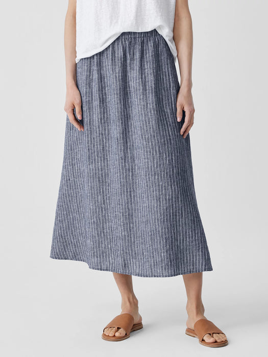 Puckered Organic Linen Pocket Skirt