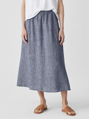 Puckered Organic Linen Pocket Skirt
