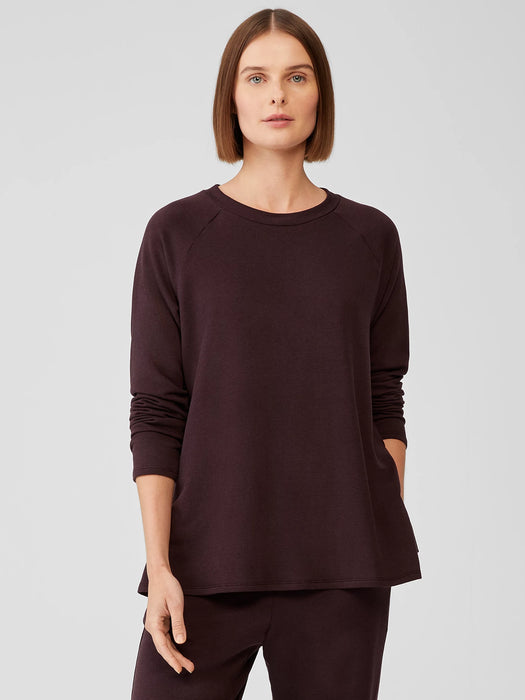Cozy Brushed Terry Hug Raglan-Sleeve Top