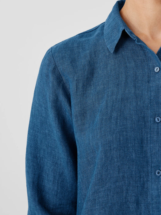 Washed Organic Linen D&eacute;lav&eacute; Classic Collar Shirt