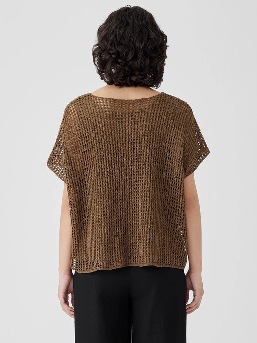 Organic Linen D&eacute;lav&eacute; Bateau Neck Top