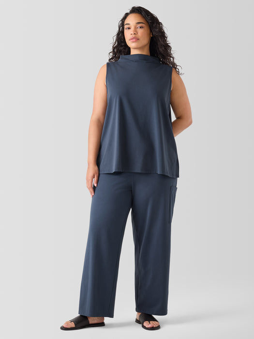 Pima Cotton Stretch Jersey Funnel Neck Tank