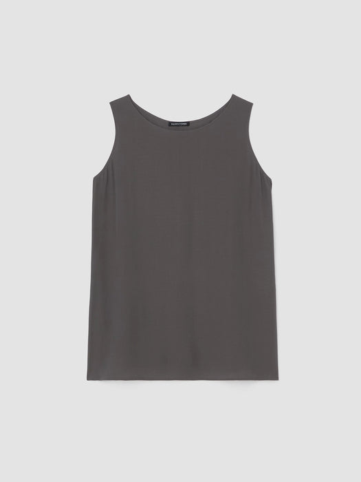 Silk Georgette Crepe&nbsp;Ballet Neck Long Tank