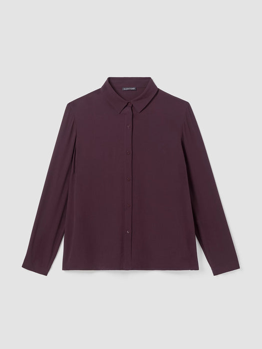 Silk Georgette Crepe Classic Collar Shirt