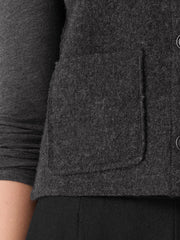Lightweight Boiled Wool Vest in Regenerative Wool