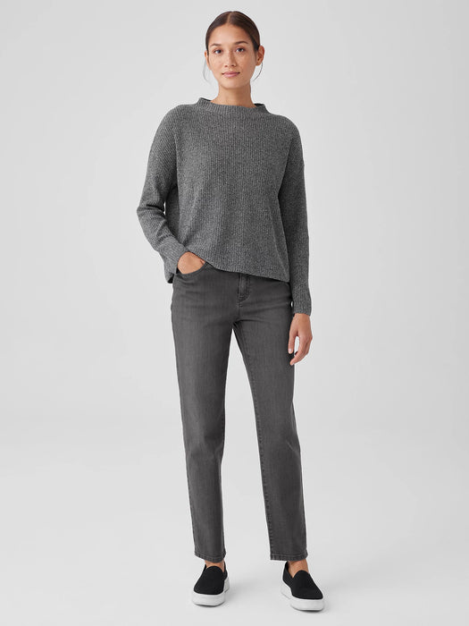 Silk Noil Funnel Neck Top