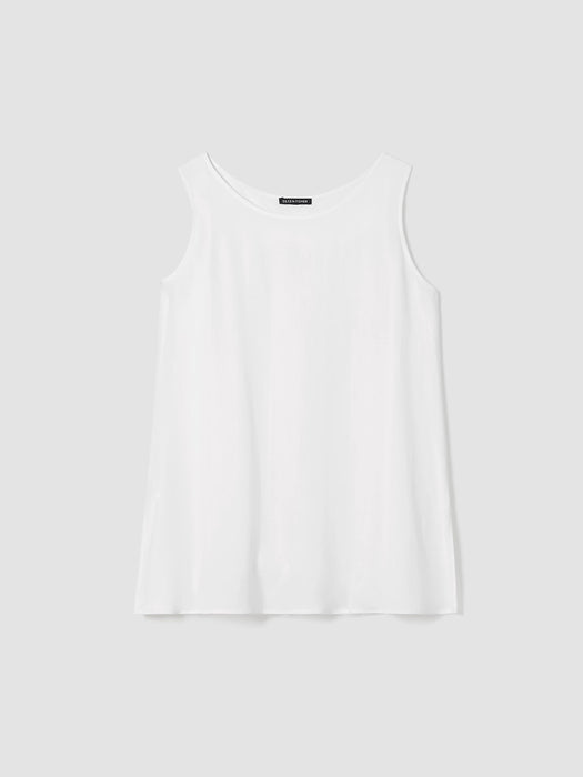 Silk Georgette Crepe&nbsp;Ballet Neck Long Tank