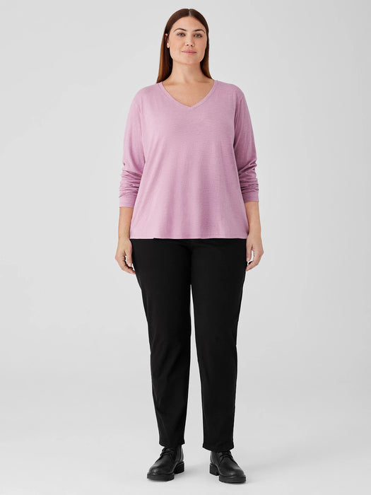 Organic Cotton Slub V-Neck Top