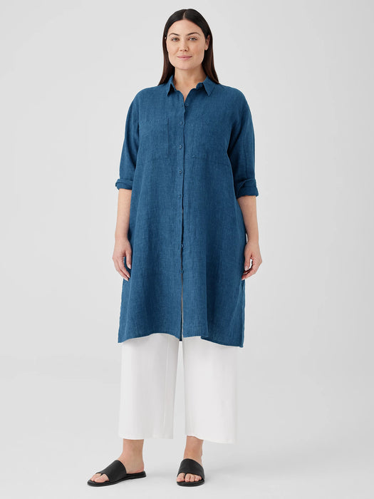 Washed Organic Linen D&eacute;lav&eacute; Shirtdress
