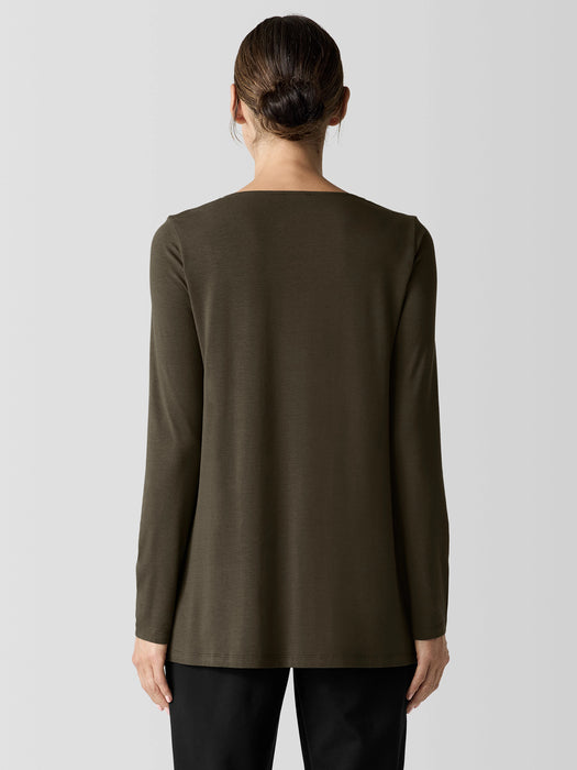 Fine Jersey V-Neck Long Top