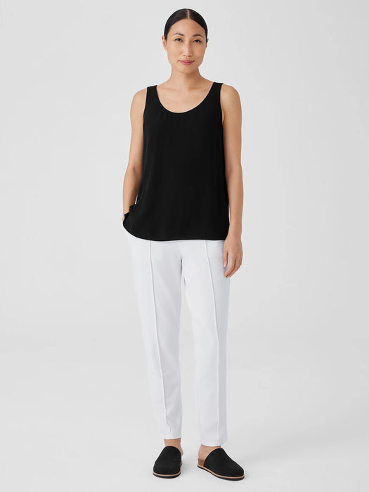 Silk Georgette Crepe Scoop Neck Tank