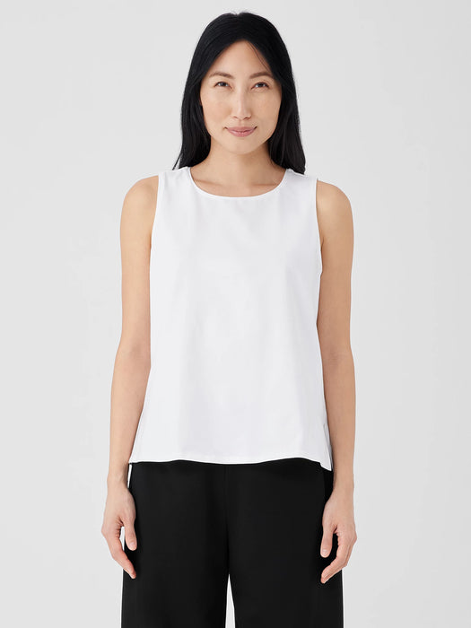 Stretch Jersey Knit Jewel Neck Tank
