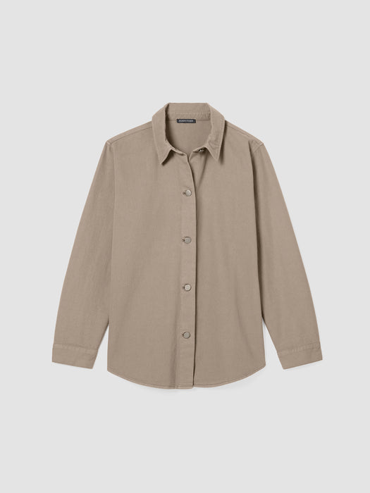 Garment-Dyed Utility&nbsp;Organic&nbsp;Cotton Shirt Jacket