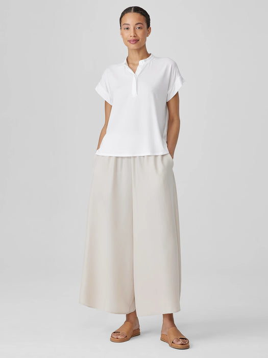 Fine Jersey Band Collar Top