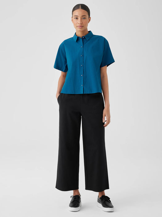 Washed Organic Cotton Poplin Short-Sleeve Shirt