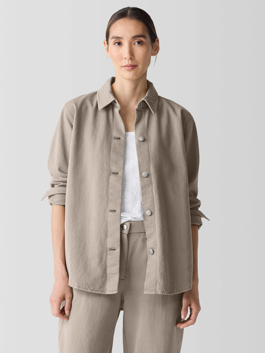 Garment-Dyed Utility&nbsp;Organic&nbsp;Cotton Shirt Jacket