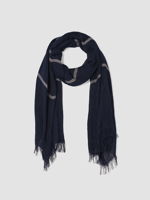 Striped Airy Linen Scarf