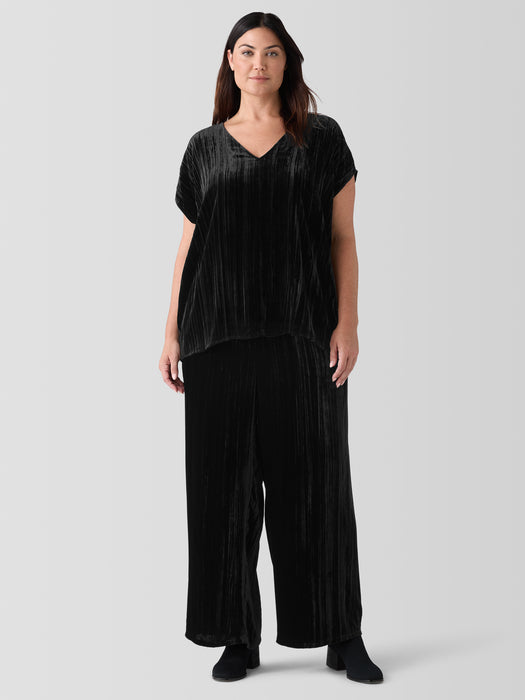 Crushed Velvet V-Neck Square Top