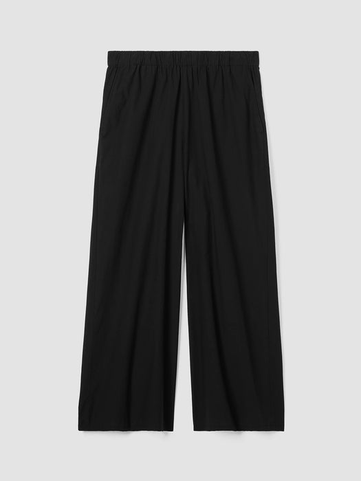 Washed Organic Cotton Poplin Wide-Leg Pant