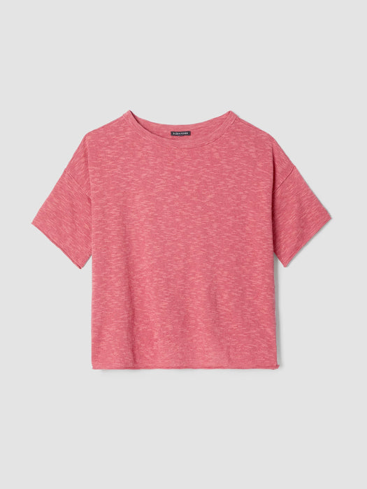 Organic Linen Cotton Slub Bateau Neck Top