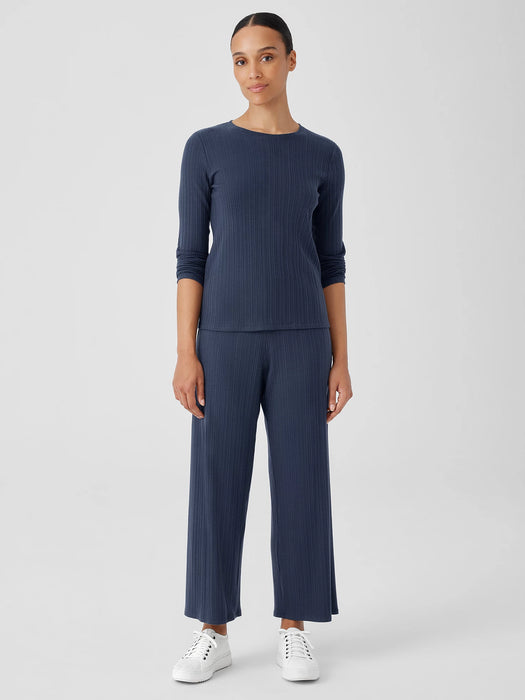 Variegated Rib Knit Wide-Leg Pant