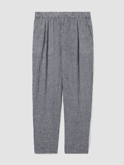 Puckered Organic Linen Tapered Pant