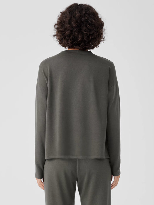 Cozy Brushed Terry Hug Crew Neck Top