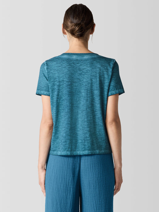 Organic Cotton Hazy Slub V-Neck Tee