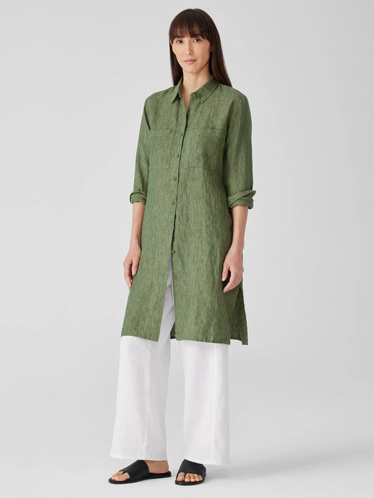 Washed Organic Linen D&eacute;lav&eacute; Shirtdress