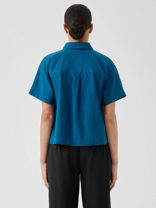 Washed Organic Cotton Poplin Short-Sleeve Shirt