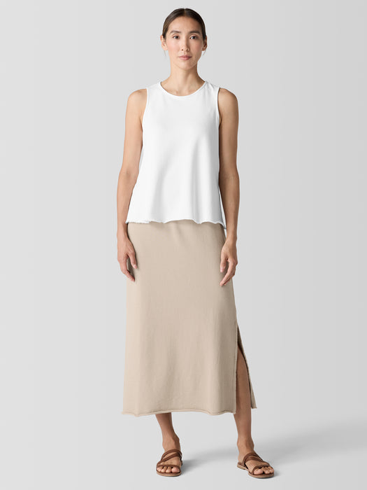 Lightweight Organic Cotton French Terry A-Line Skirt