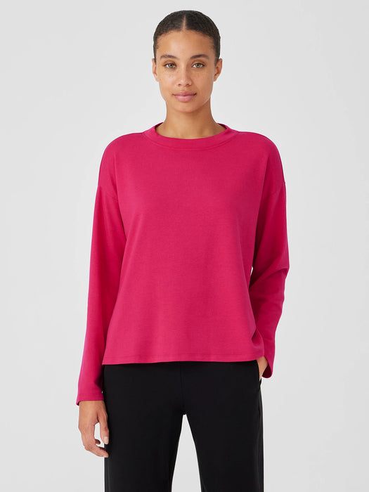 Cozy Brushed Terry Hug Crew Neck Top