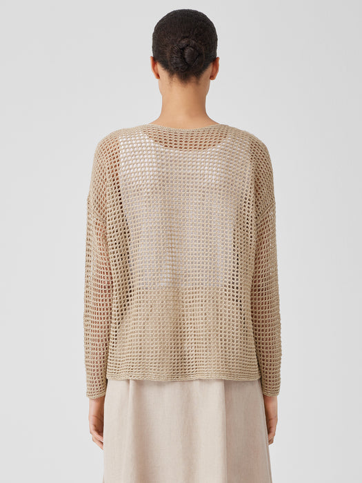 Organic Linen D&eacute;lav&eacute; Round Neck Top