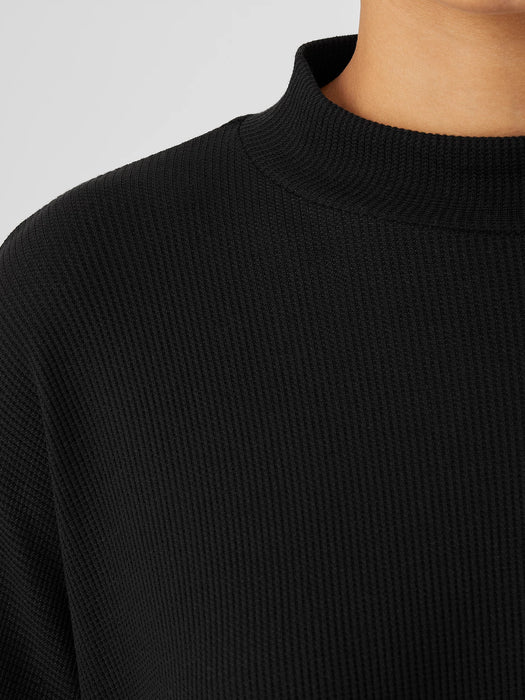 Cozy Waffle Knit Mock Neck Top