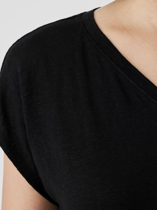 Organic Linen Jersey V-Neck Tee